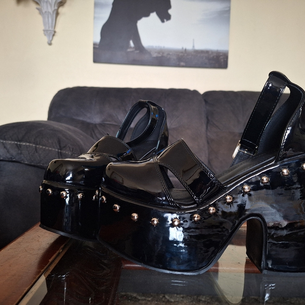 Y2K Goth Platform Chunky High Heel Shoe Sandals - Picture 6 of 10